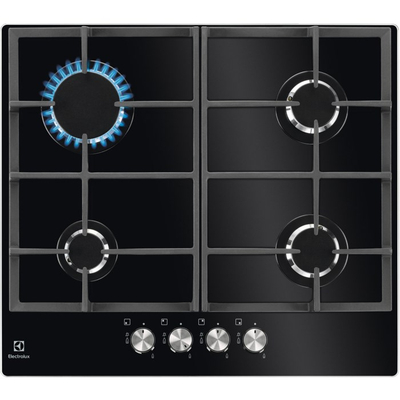 Plitë me gaz Electrolux KGG6426K, 60 cm, 4 vatra, e zezë
