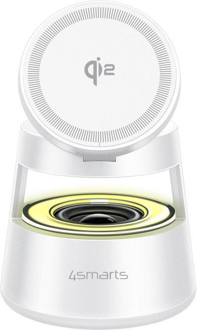 Karikues wireless 4smarts Aura Sound, Qi2 15W, MagSafe, i bardhë