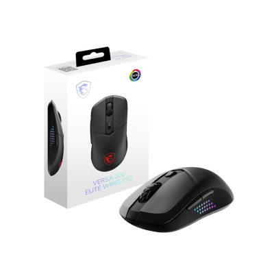 Maus gaming MSI VERSA 300 ELITE Wireless, 2.4GHz RF dhe Bluetooth, RGB, i zi