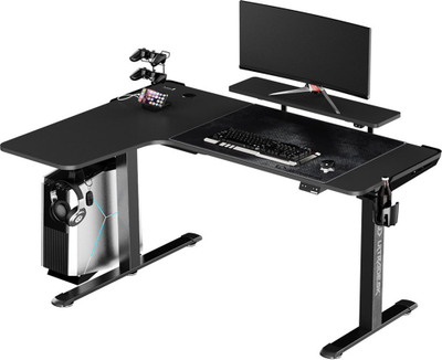 Tavolinë gaming Ultradesk Winger, elektrike, 155 x 111 cm, e zezë