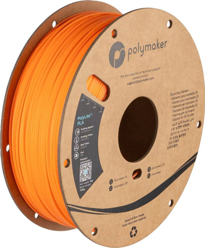 Filament 3D Polymaker PolyLite Luminous PLA, 1.75mm, 1kg, portokalli fosforeshent