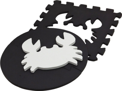Tapet puzzle edukativ Leantoys zi e bardhë, 19 copa EVA, bardh e zi