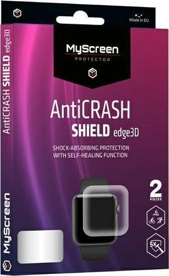 Folie mbrojtëse MyScreen AntiCRASH SHIELD edge3D për Apple Watch 7 8 41mm, 2 copë, transparente