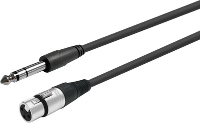 Аудио кабел Vivolink PROAUDXLRFJACKS1, 1m, XLR во 6.35mm TRS, црн