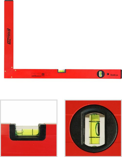 Metër me nivel uji 90° AWTools, 50x100 cm