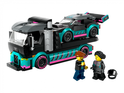 Set LEGO Race Car and Car Carrier Truck, kamion transportues, veturë gare, shumëngjyrësh