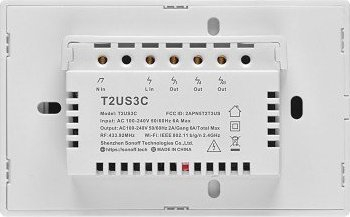Çelës muri smart Sonoff T2US3C, 3 kanale, Wi‑Fi, i bardhë