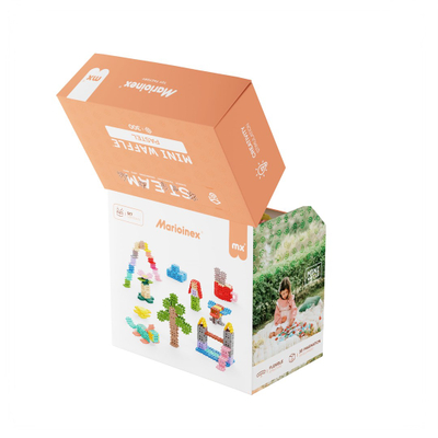 Lodra konstruktore Marioinex Waffle Mini, 300 copë, pastel