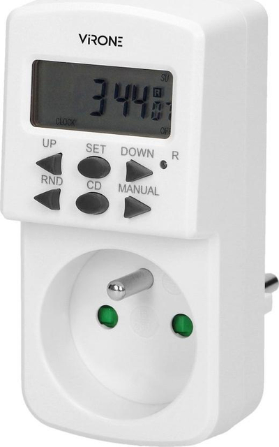 Kohëmatës elektrik Orno MINI DT-2, 10 programe, ekran LCD, i bardhë