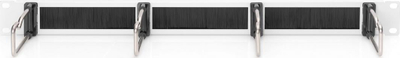 Rregullues kabllosh Digitus DN-97668, panel me furçë e bracketa, metalik, gri e zezë