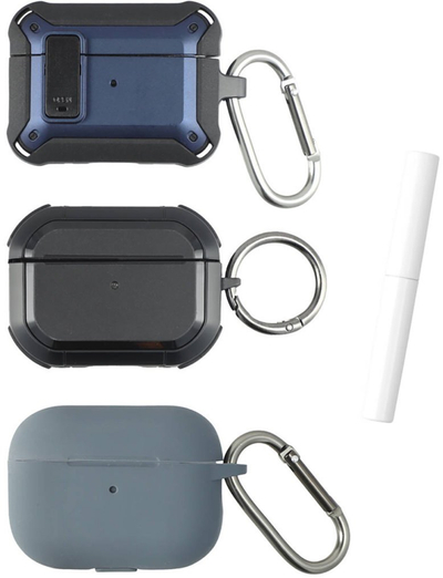 Futrollë mbrojtëse 4smarts Case Set Alpha për Apple AirPods Pro 2, set 3 copë, rezistente ndaj goditjeve, multingjyrëshe
