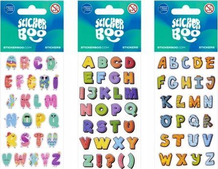 Stickers me shkronja Sticker Boo Letters3, 66x126 mm, shumëngjyrëshe