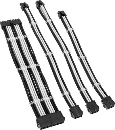 Set zgjatës kabllosh Kolink Core Standard, të thurme, 4 copë, zi me të bardhë