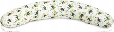 Jastëk shtatzënie Sensillo Toucans, 180cm, pambuk, me figura tukanësh