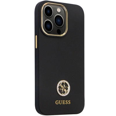 Mbrojtëse telefoni Guess GUHCP13XM4DGPK, për iPhone 13 Pro Max 6.7", silikoni, e zezë