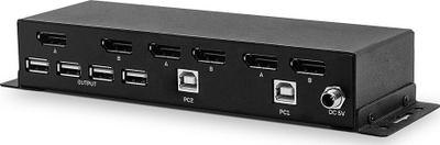 Switch KVM Lindy, 2 porta, DisplayPort 4K, USB, i zi