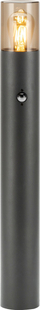 Shtyllë drite kopshti Salvia, me sensor levizje, E27 15W, IP54, 50cm, gri e errët