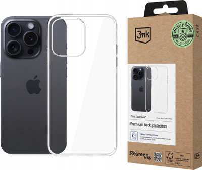 Mbajtëse telefoni 3mk Clear Case Eco për iPhone 15 Pro, transparente
