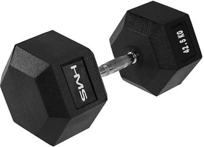 Shtangë dore HMS HEX PRO, 42.5 kg, çelik me gomë, e zezë