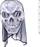 Maskë karnavalesh MFP Skull, madhësi universale, 26 x 18.5 cm, gri