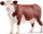 Figurë lope Schleich Hereford Cow, 14.5 cm, kaf e bardhë