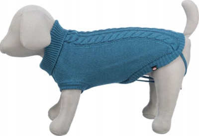 Pulovër për qen Trixie Kenton, lesh akrilik, gjatësi 24cm, blu