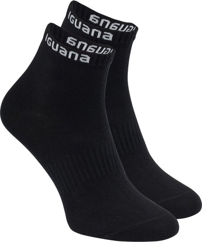 Çorape sportive Iguana Igino Mid, set me 3 palë, mbi kyç, të zeza