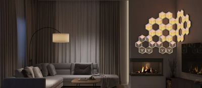 Panele drite murale Govee Glide Hexagon Ultra, set 7 copë, RGB, Meteor Gray Moon White