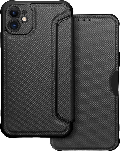 Futrola за телефон Razor Book Case за iPhone 11, еко кожа, со џеб за картички, црна