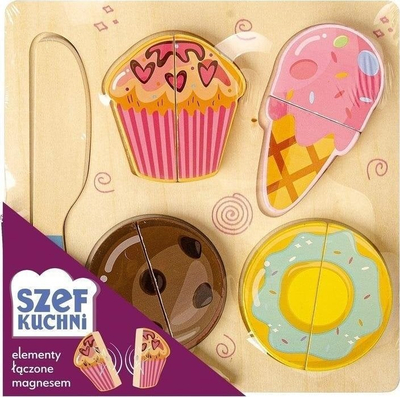 Set lodrash Daffi Cutting Training Sweets, prej druri, me magnet, shumëngjyrësh