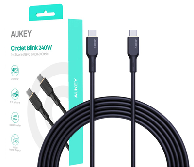 Kabllo USB C AUKEY CB-SCC241, PD 240W 5A, 1m, najlon, e zezë