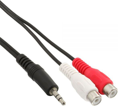 Kabllo audio InLine Jack 3.5mm në RCA x2, 5m, e zezë