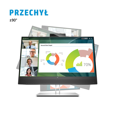 Monitor HP E24mv G4, 23.8", FHD, IPS, kamerë, i zi/i argjendtë