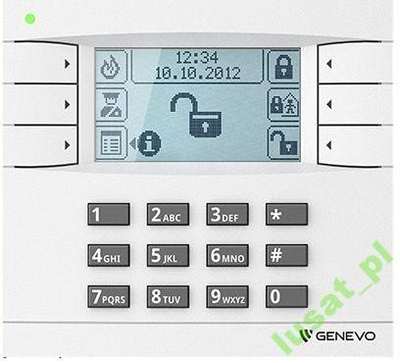 Tastierë alarmi Genevo PRiMA Manipulator LCD, ekran LCD me ikona, e bardhë