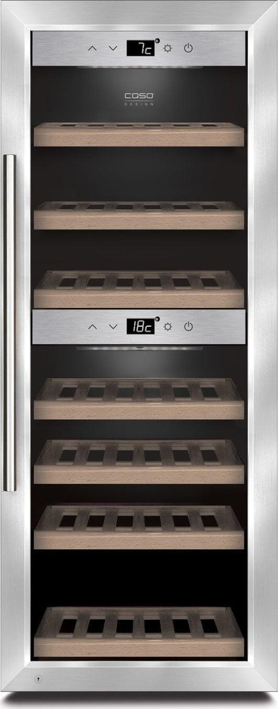 Frigorifer vere Caso WineComfort 38, 38 shishe, dy zona temperature, i zi