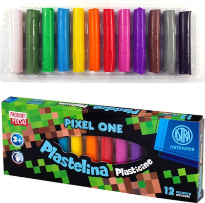 Plastelinë Astra Pixel One 12, set 12 ngjyra