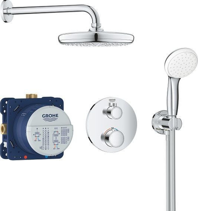 Set dushi Grohe Grohtherm Bundle 2-way, termostatik, kokë dushe 210mm, krom