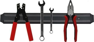 Shirit magnetik Iso Trade, 32.5 cm, për thika edhe vegla, i zi