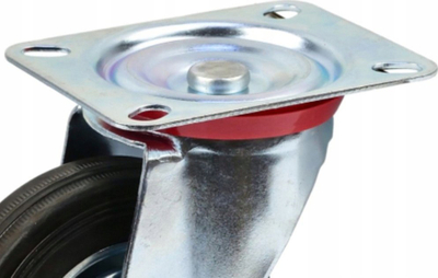 Вртливо тркало Geko G71516, 160 mm, со монтажна плочка, сиво
