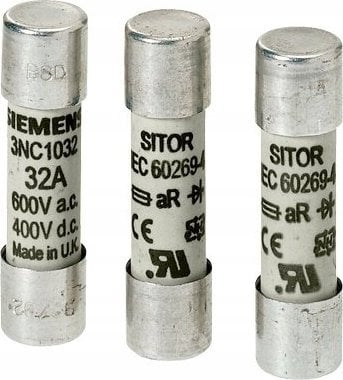 Siguresë cilindrike Siemens SITOR 3NC1032, 32A, 600VAC 400VDC