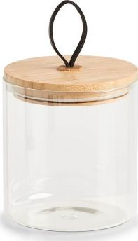 Enë ruajtëse Zeller, qelq, kapak bambuje, 1000 ml, transparente