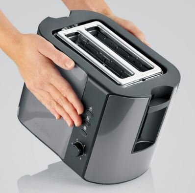 Toaster Severin 9573, me ngrohës për simite, çelik inox, antracit e zi