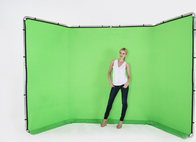 Sfond fotografik Lastolite Panoramic Chromakey, 4m, me kornizë, jeshile