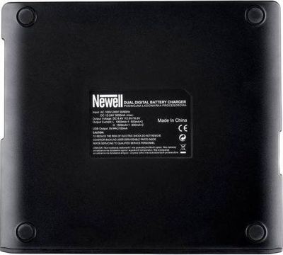 Karikues dykanalësh Newell DC-LCD për kamera, për bateri DMW-BLF19E, me ekran LCD, ngjyrë e zezë
