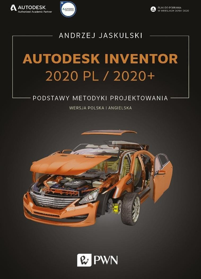 Libër PWN Autodesk Inventor 2020 PL 2020+, metodologji projektimi, versione PL EN, i zi
