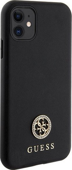 Maskë telefoni Guess GUHCN61PS4DGPK për iPhone 11 XR, hardcase, me Strass Metal Logo, e zezë