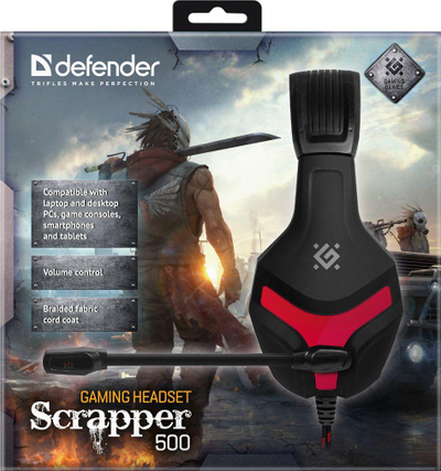 Kufje Defender Scrapper 500 (64500), të zeza/të kuqe