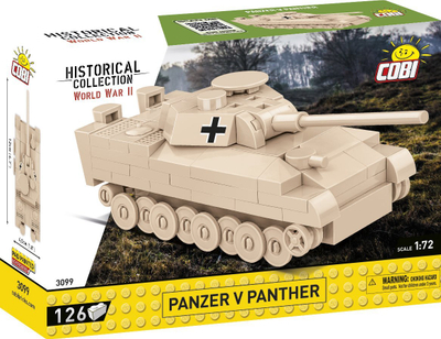 Set konstruktiv Cobi Bricks Panzer V Panther, 126 pjesë, shkalla 1:72, shumëngjyrësh