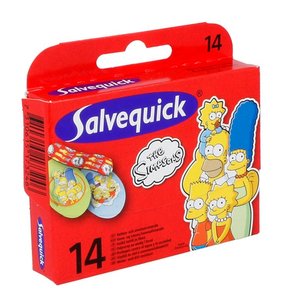 Fasho ngjitëse për kalamaj Salvequick The Simpsons, set 14 copë, shumëngjyrëshe