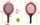 Set raketa plazhi Paqe, 45 cm, me top dhe shuttlecock, shumëngjyrësh